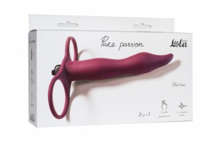 МС 1204-02lola Вибронасадка для двойного проникновения Pure Passion Flirtini Wine red 			