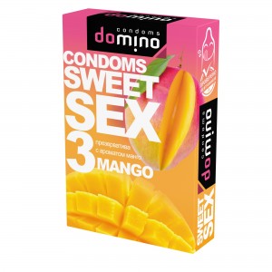 ЕК ПРЕЗЕРВАТИВЫ DOMINO SWEET SEX MANGO 3штуки (оральные)			