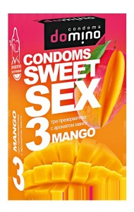 UJ Презервативы Domino Sweet Sex Mango ароматизированные (с аром.манго) гладкие 3 шт																
