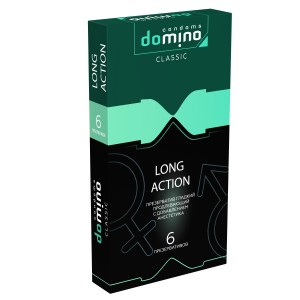 UJ Презервативы Domino Classic Long action продлевающие с бензокаином (либо с доб.анестетика) глад.6